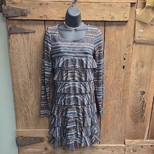 Chic Multicolor Long Sleeve Dress